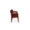 Lesro Lenox Wood 4 Seat Tandem Seating Wood Frame, Cherry, OH Wine Upholstery LW4103 - alternate 2